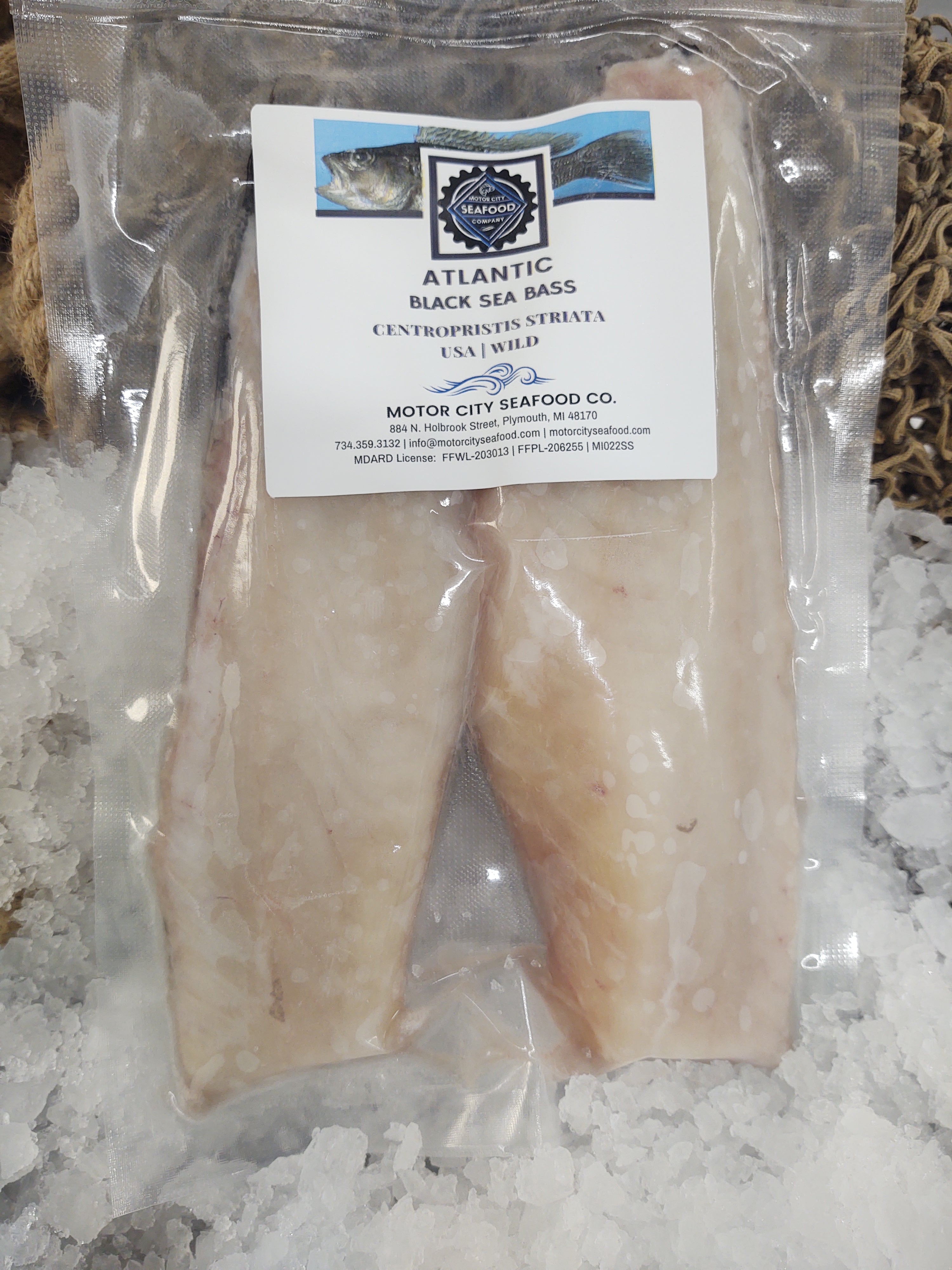 Atlantic Black Sea Bass - Quick-Frozen 2 x Fillets